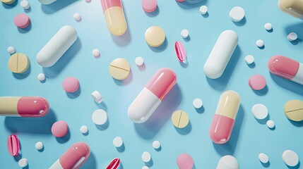 pharmaceutical medicine pills, tablets and capsules. Pills background