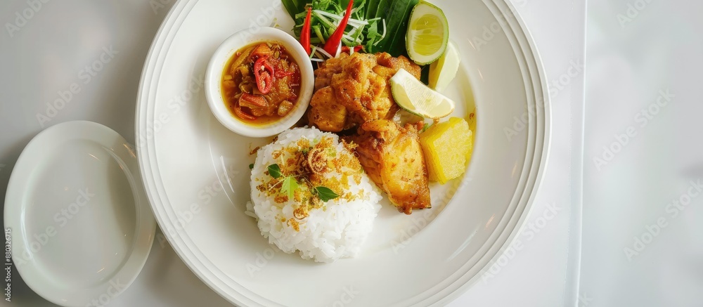 Poster a traditional indonesian dish called serabi solo displayed on a white plate against a white backdrop