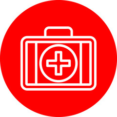 Obraz premium First aid kit Vector Line White Circle Red