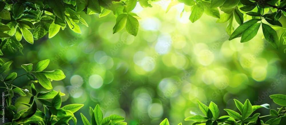 Aufkleber Nature with green foliage suitable for use as a background or wallpaper, featuring a blank copy space image.