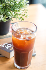 glass of freshly brewed coffee