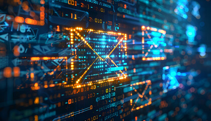 Obraz premium secure digital encryption of sensitive email data intricate patterns representing algorithms concept