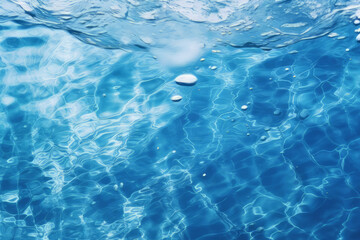 Obraz premium Processed collage of blue water waves texture in sunlight. Background for banner, backdrop