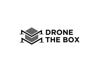 Abstract drone logo and box concept