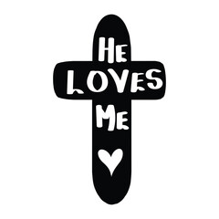 Christian typography design for Sticker. The message of the Gospel of Jesus Christ. Bible lesson for kids or use as poster, card, flyer or T Shirt