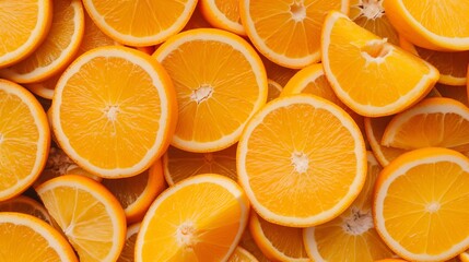 Sliced orange background. fresh orange fruits as background, top view
