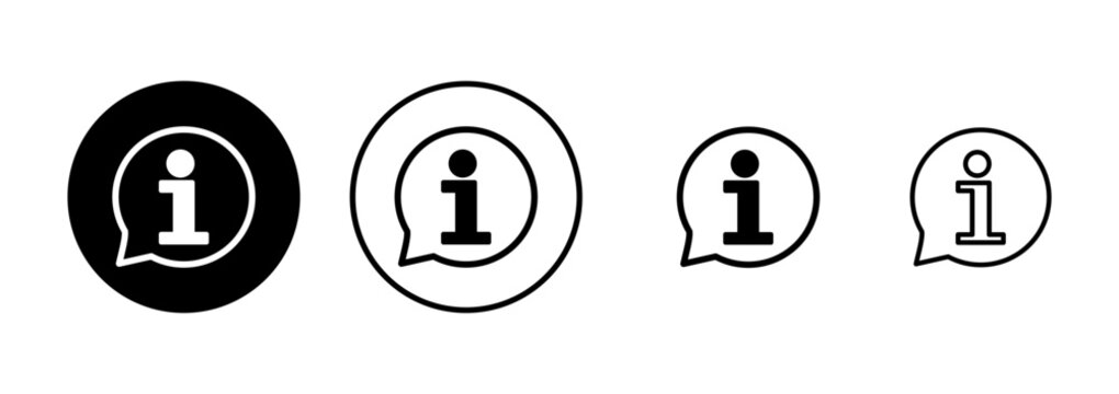 Information icon vector isolated on white background. Info sign. About us