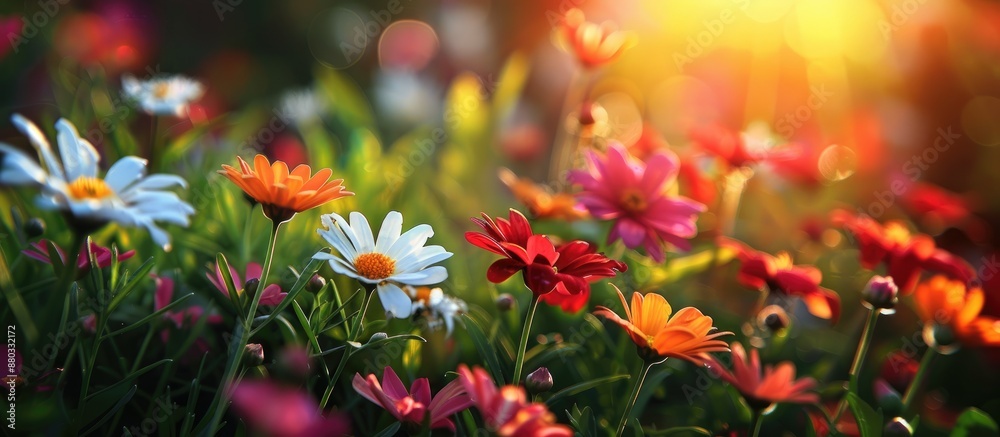 Poster flowers in their natural setting make a lovely backdrop for wallpapers or images with ample space fo
