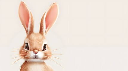 white rabbit on pink background