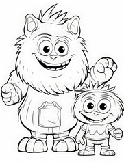 Adorable Monster Coloring Page for All Ages
