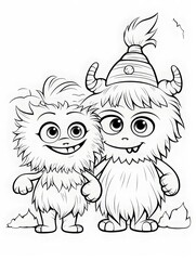 Adorable Monster Coloring Page for All Ages
