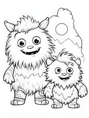 Adorable Monster Coloring Page for All Ages
