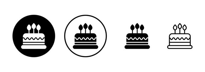 Cake icon vector isolated on white background. Cake vector. Birthday cake icon