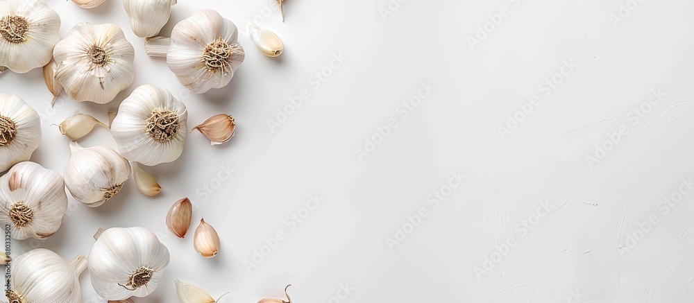 Aufkleber white background with copy space image featuring garlic