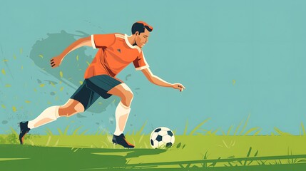 Fototapeta premium soccer player with ball