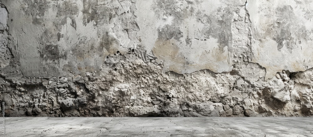 Aufkleber Concrete backdrop with a stone wall providing room for text on the image. with copy space image. Place for adding text or design