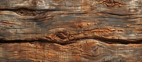 Close up of an aged tree trunk on a wooden backdrop with a designated area for adding images or text known as a copy space image