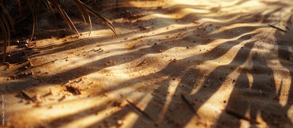 Poster focus on sandy ground with shadowy areas providing copy space image