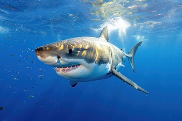Fototapeta premium Great White Shark Underwater Portrait