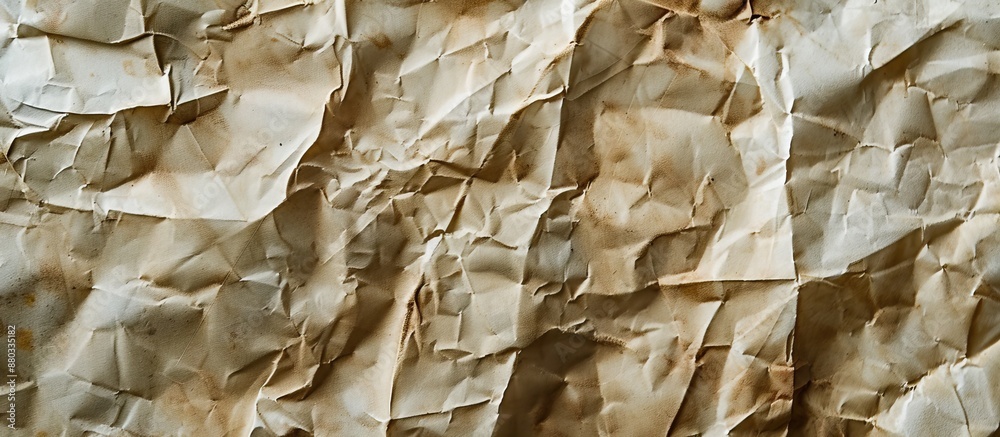 Poster texture background of crumpled old paper with visible signs of wear and dirt ideal as a copy space i