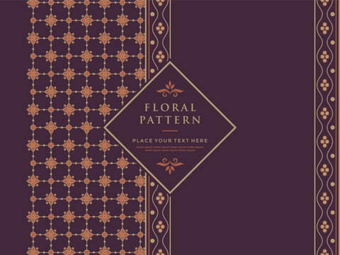Hand drawn flowers floral traditional batik patterns frame background border 