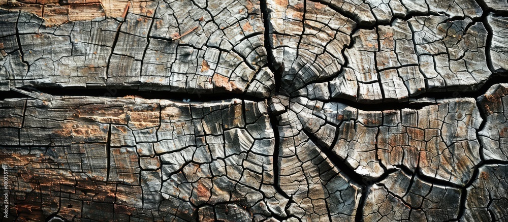 Poster cracked wood surface provides a textured background with ample copy space image