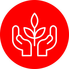 Save Plants Vector Line White Circle Red
