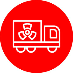 Neclear Truck Vector Line White Circle Red