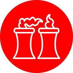 Air Pollution Vector Line White Circle Red