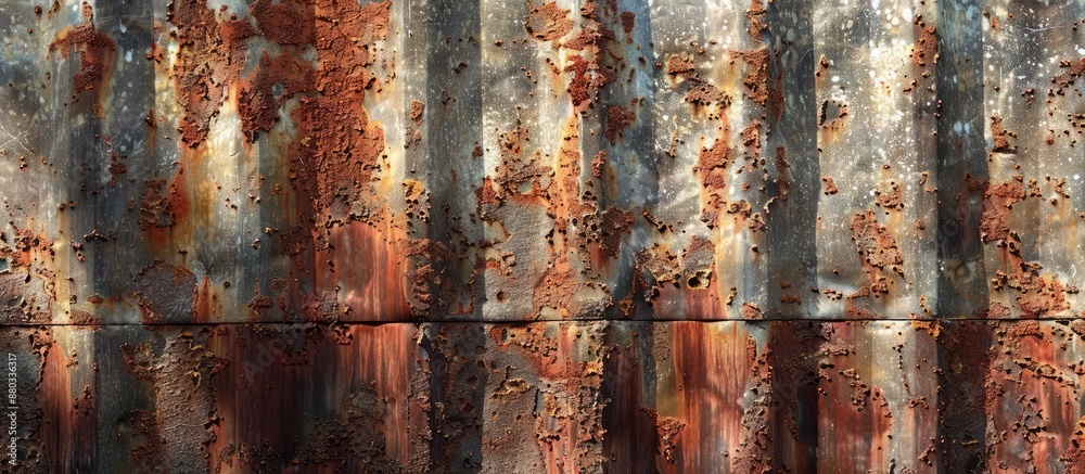 Aufkleber rusty painted metal surface with shadows creates a textured backdrop with copy space image