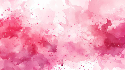 Abstract pink watercolor painting with splashes and gradients, perfect for artistic backgrounds.