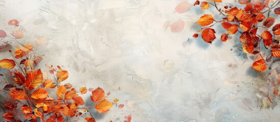 Autumn leaves depicted on a blank canvas showcasing the beauty of the season reminiscent of nature s grand finale with copy space image