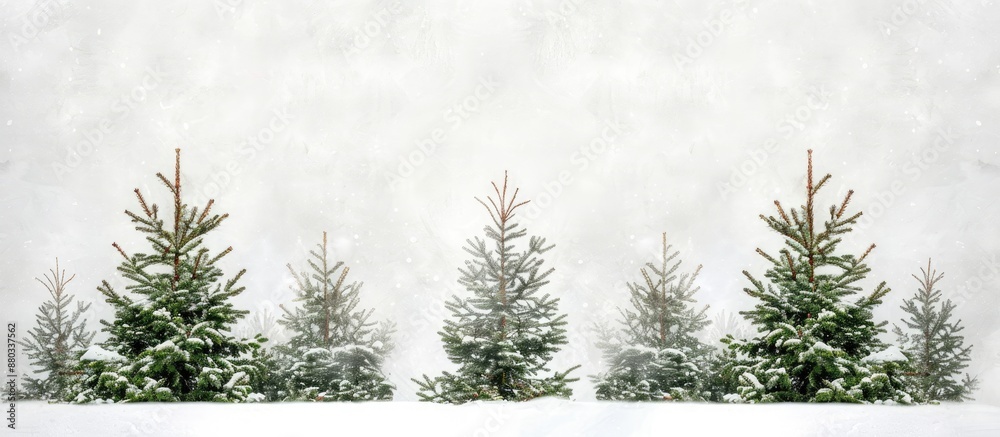 Poster a white card with a christmas tree background provides ample copy space for your ad greetings or log