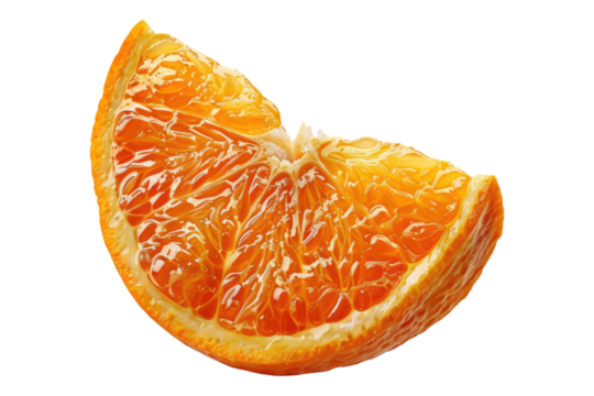 Tangerine half isolated on transparent background