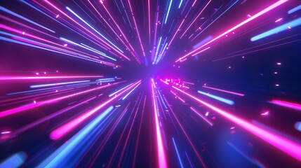 3d render of abstract futuristic neon background with glowing ascending lines in vibrant colors, perfect for high-tech designs, sci-fi concepts, and modern digital art wallpaper


