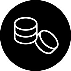 Coin Stack Vector Line White Circle Black