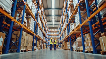 Fototapeta premium The warehouse with organized shelves