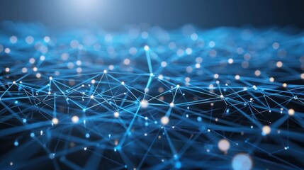 Obraz premium Abstract Blue Network Connection