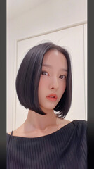 自撮りをしているアジア人女性..