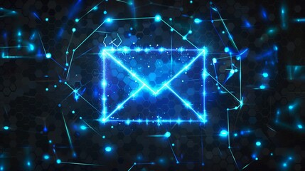 Digital email icon on transparent background symbolizing modern communication technology for sending and receiving messages, networking, and connectivity in contemporary digital communications and onl