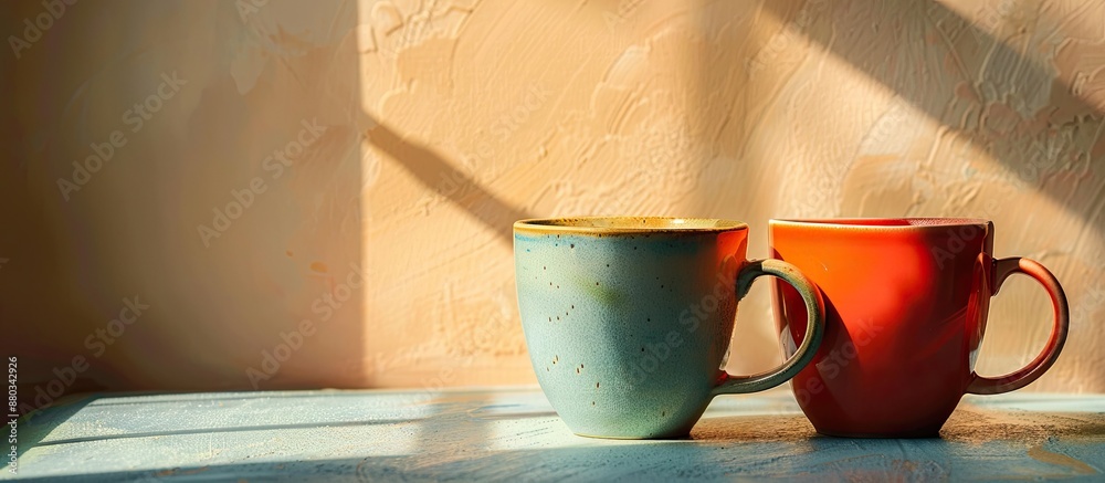 Aufkleber Two cups displayed with copy space image