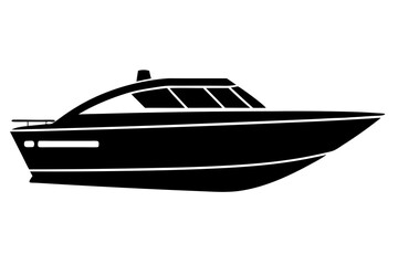 Motorboat silhouette vector