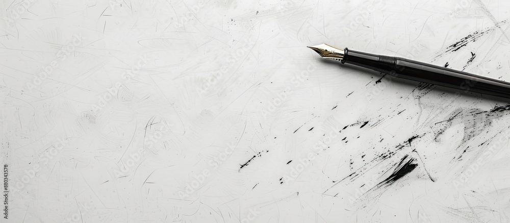 Aufkleber ink pen on a blank surface with copy space image