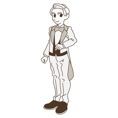 ウェディングスーツを着ている花婿