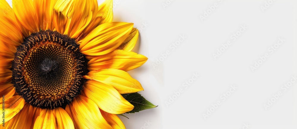 Poster Sunflower displayed on a clear white backdrop for copy space image