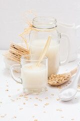 Protein source oat milk homemade product
