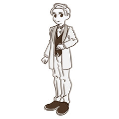 ウェディングスーツを着ている花婿