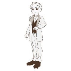 ウェディングスーツを着ている花婿