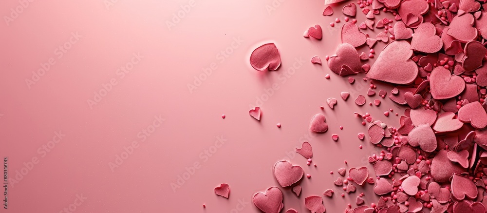 Poster pink background for a valentine s day theme with copy space image