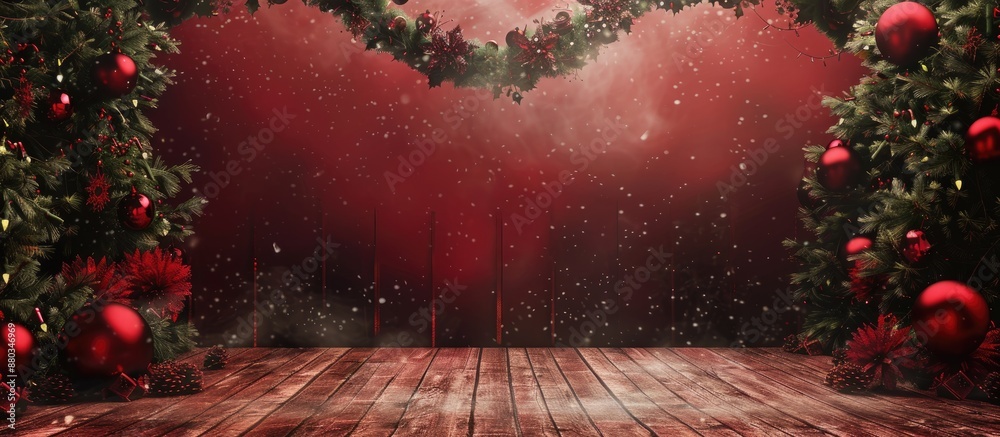 Poster Festive Christmas backdrop perfect for adding text or images with copy space
